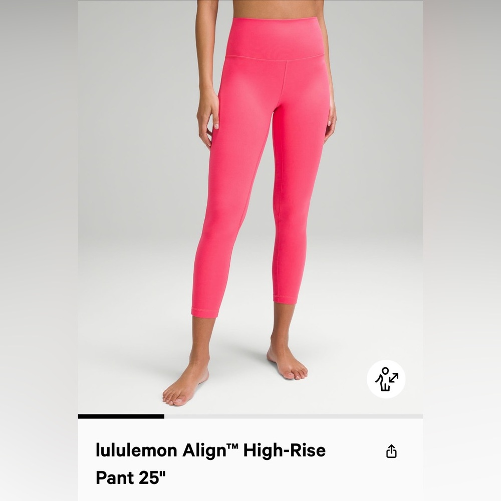 Lululemon Align High Rise Pant 25” size 8 color Lip Gloss